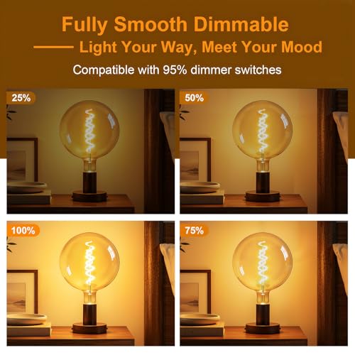 Oversized Amber LED Edison Bulb 60 Watt Equivalent
