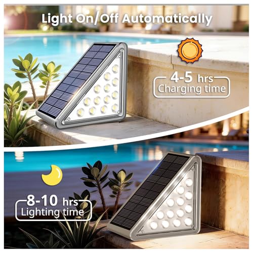 16 Pack Solar Step Lights Outdoor Waterproof
