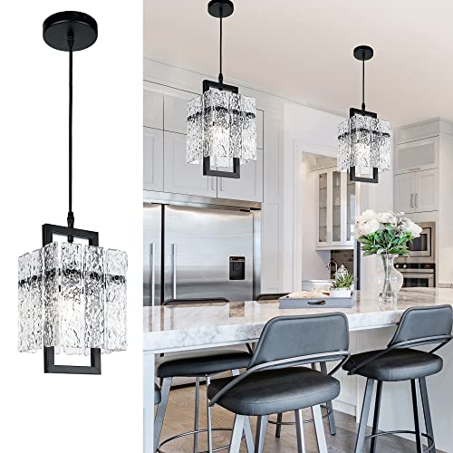 Black Crystal Pendant Light for Kitchen Island