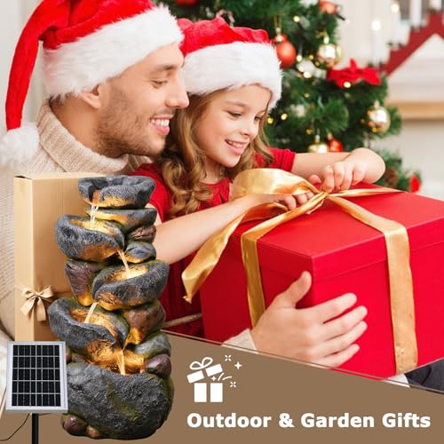 36.2''Tall Rock Solar Water Fountain Outdoor Garden