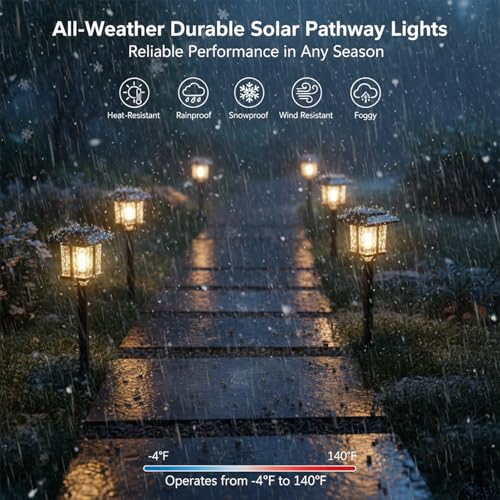 Solar Pathway Lights Outdoor 4 Pack (4 Count)