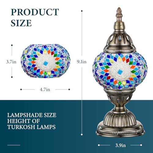 Turkish Mosaic Lamp Stained Glass Table Lamp with Tiffany Style