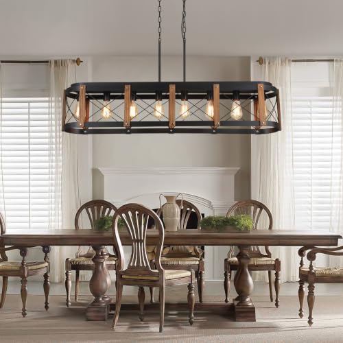 Rustic Farmhouse Wood Kitchen Island Lighting