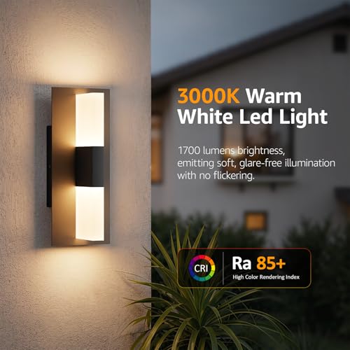 12.4 inches Outdoor Led Wall Light (2 Count)