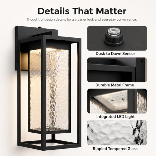 17.7 Inch Dusk to Dawn Outdoor Wall Light