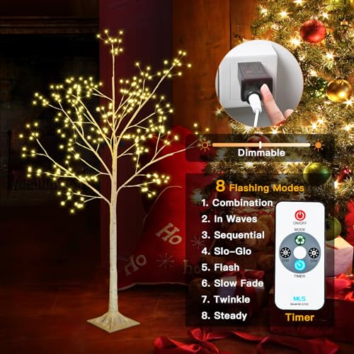 288 LED Birch Tree Light Remote Control