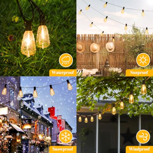 200FT Outdoor String Lights 104 Bulbs