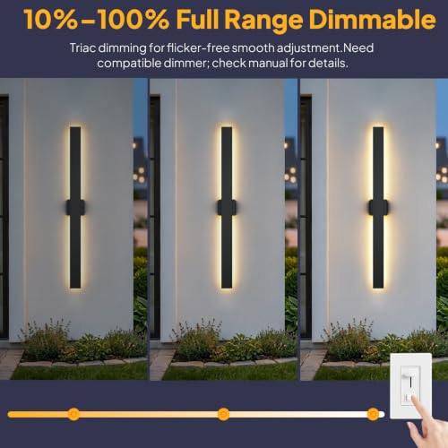 2 Pack 47.2in LED Outdoor Wall Lights (47.2in)