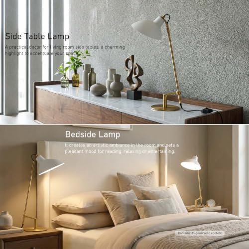 Desk Lamp Modern Industrial 100% Metal Adjustable Table Lamp 24"