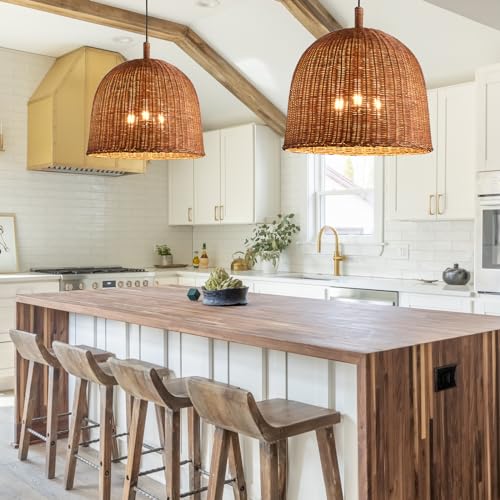 17.7" Rattan Pendant Light (3 Count)