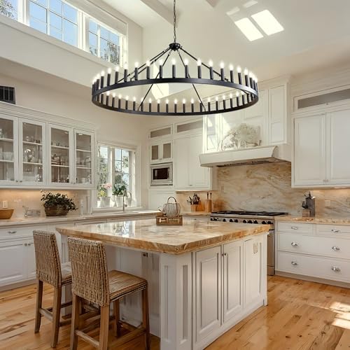 Black Wagon Wheel Chandelier