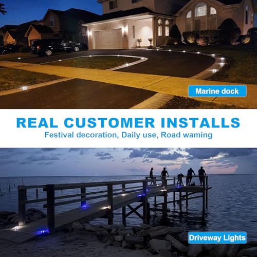 Solar Driveway Marker Lights Dock Marine Led Deck Outdoor 4 Pack (4 Count)
