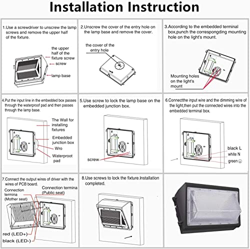2PACK Dusk to Dawn 180W LED Wall Pack Light Fixture