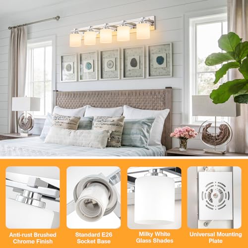 Modern Bathroom Light Fixtures Over Mirror