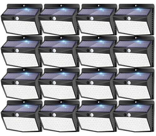 16 Pack Solar Motion Sensor Lights Outdoor Waterproof with 3 Modes (16 Count)