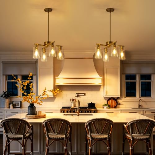 4 Light Farmhouse Gold Chandelier