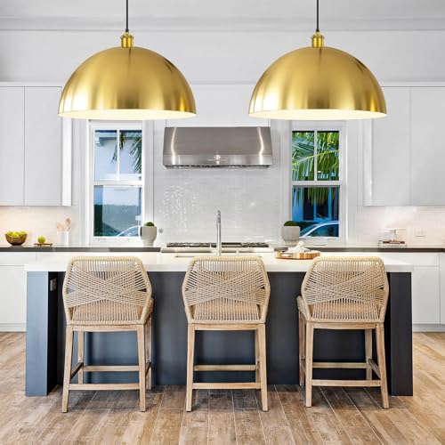 Large Brushed Gold Pendant Light