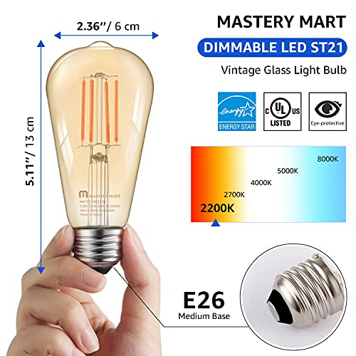 Dimmable Vintage E26 LED Light Bulb (10 Count)