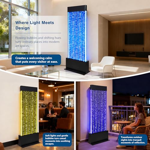 47" Indoor LED Bubble Wall Water Fountain