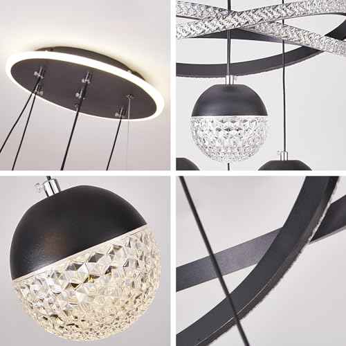 Modern LED Chandeliers, Dimmable 3-Color Kitchen Island Pendant Light for Dining Room, Bedroom, Living Room, Contemporary Hanging Ceiling Light, Linear Island Lamp