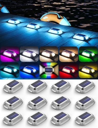 Aluminum Alloy Solar Dock Lights (12 Count)