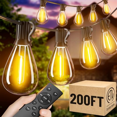 200FT Outdoor String Lights with Remote