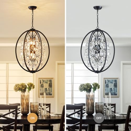 Globe Crystal Chandelier Raindrop Pendant Flushmount Ceiling Light Modern Lighting Fixture for Bedroom Hallway Bar Kitchen Bathroom