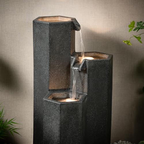 27.95“” H 3 Tiers Cascading Outdoor Water Fountain Made with Eco