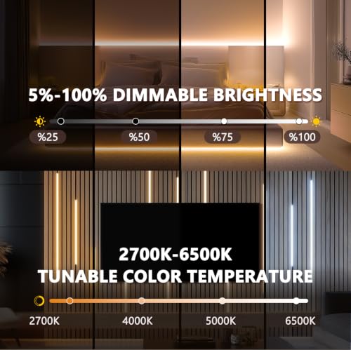 16.4ft Silicone LED Light Strip CRI90 Dot (Touch Control)