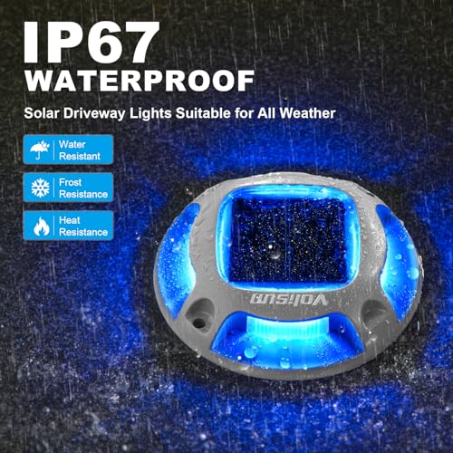 Solar Driveway Marker Lights Dock Marine Led Deck Outdoor 4 Pack (4 Count)