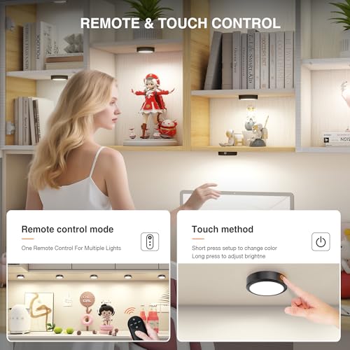 Puck Lights with Remote Control Rechargeable