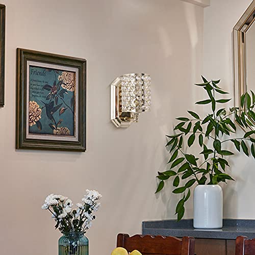 Crystal Wall Sconce Champagne Dry&Wet Dual Use 2 Pack 1 Light UL Certified (2 Count)