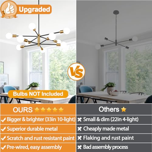 11" 52" Height Adjustable Modern Chandelier Ceiling Light Fixture