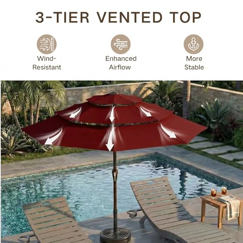9ft 3 Tier Patio Umbrella