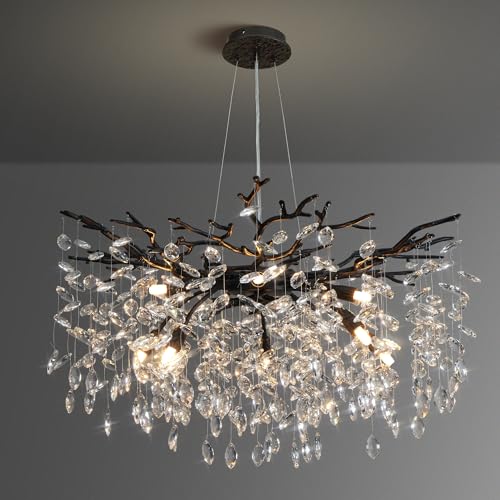 30" Black Crystal Chandelier