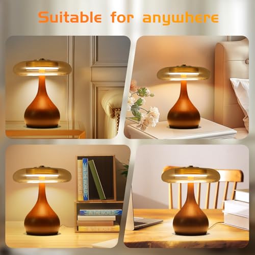 Small Table Lamp Height 9.7 Inch Mushroom Table Lamps for Living Room