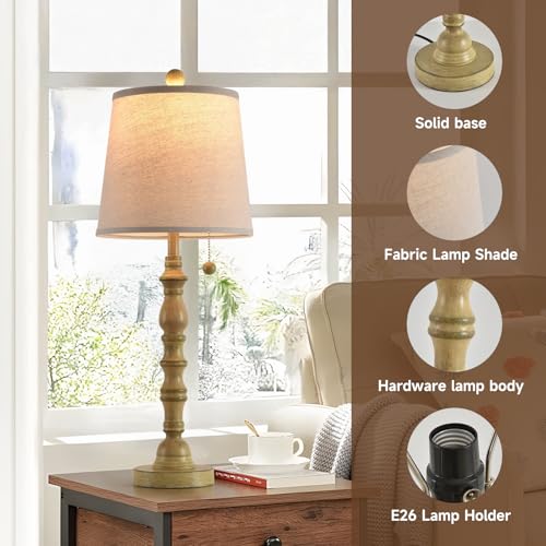 Lamps Set of 2 Modern Farmhouse Table Lamp Bedside Reading Lamps Living Room End Tables Set Lamps for Night Stands Bedroom Night Lamp (2 Count)