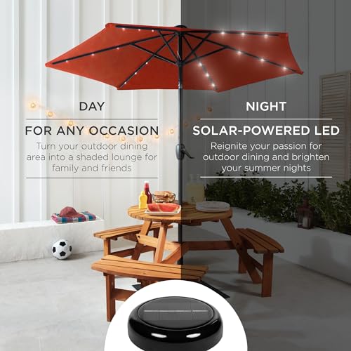 7.5ft Solar Umbrella LED Lighted Patio Umbrella