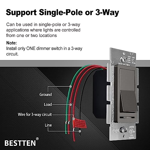 5 Pack Matte Brown Dimmer Light Switch (5 Count)