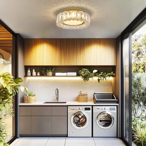 Dimmable Crystal Flush Mount Ceiling Light