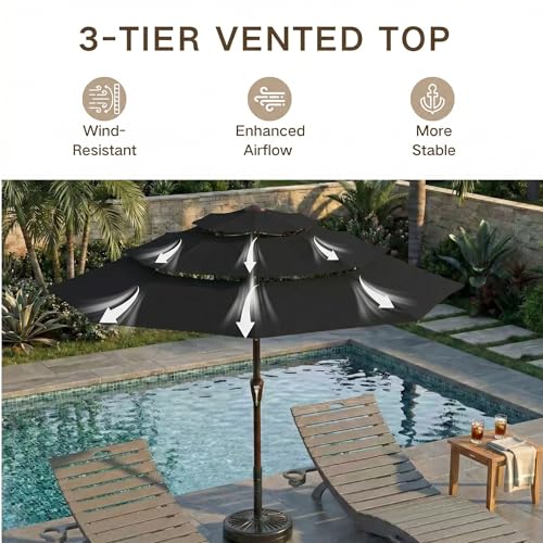 9ft 3 Tier Patio Umbrella