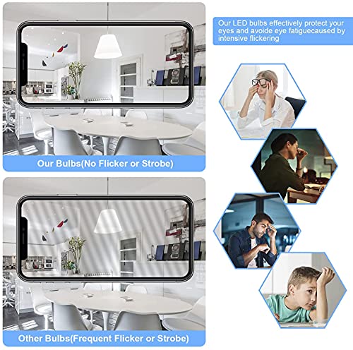 E26 Edison Bulb 6W Equivalent E26 LED Bulb 60 Watt Dimmable 4000K E26 Light Bulb AC120V Neutral White 600lm Flame Wrinkle Glass LED Bulb for Pendant