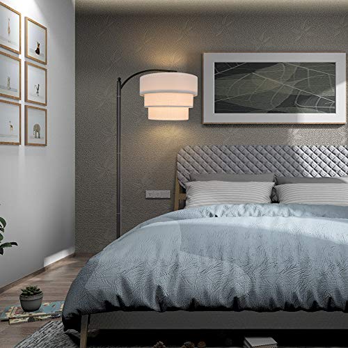 3 tier Drum Linen Lamp Shade for Pendant Lamp Floor Lamp Chandelier Replacement Shade Clip on Bulb Classic Round Lampshade Cover Only