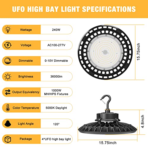 150W UFO LED High Bay Light 0 (4 Count)