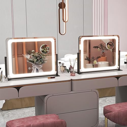 22x17 Inch Lighted Vanity Mirror with Dimmable LED Lights