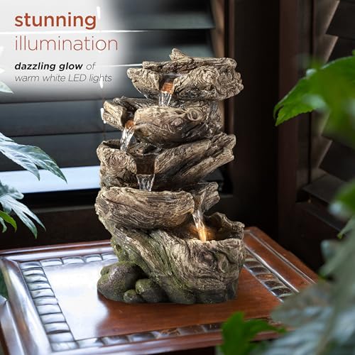 WIN1180 11" Indoor Tabletop Waterfall Fountain with LED Lights