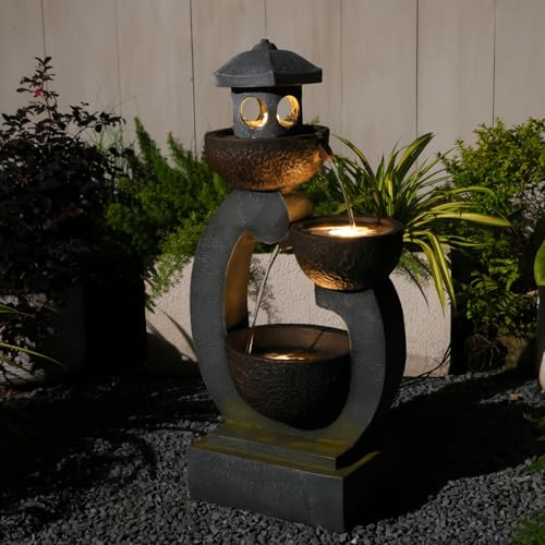 35.5" H Water Fountain Outdoor Garden 3