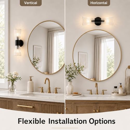 Black Glass Wall Sconce Light