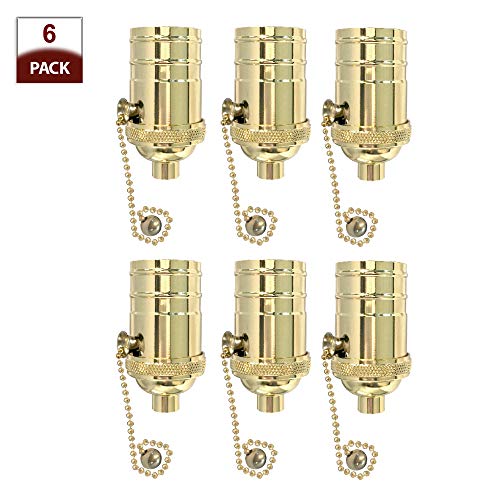 Vintage On Off Pull Chain Lamp Socket (6 Count)