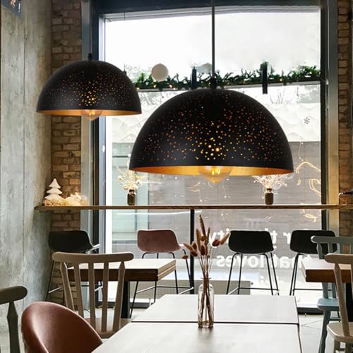 Hanging Ceiling Light Fixture 11.8" Black Pendant Light Stairwell